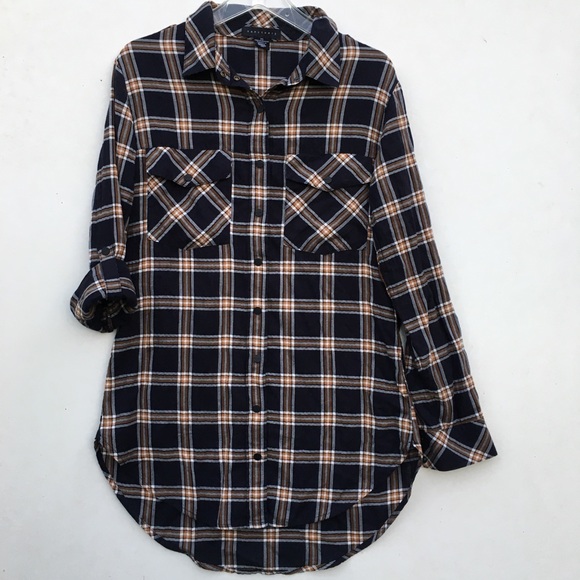 Sanctuary Tops - SANCTUARY BOYFRIEND FIT SOFT FLANNEL PLAID  SNAP FRONT